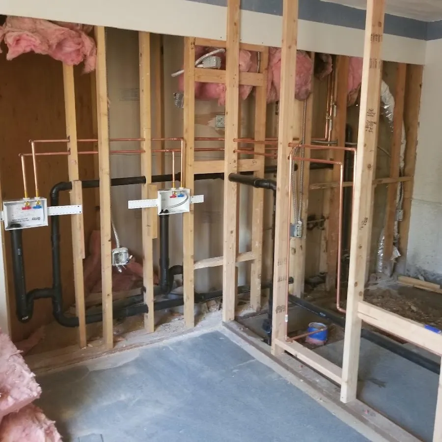 Copper pipe rough-in and plumbing installation in Collinsville